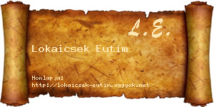 Lokaicsek Eutim névjegykártya
